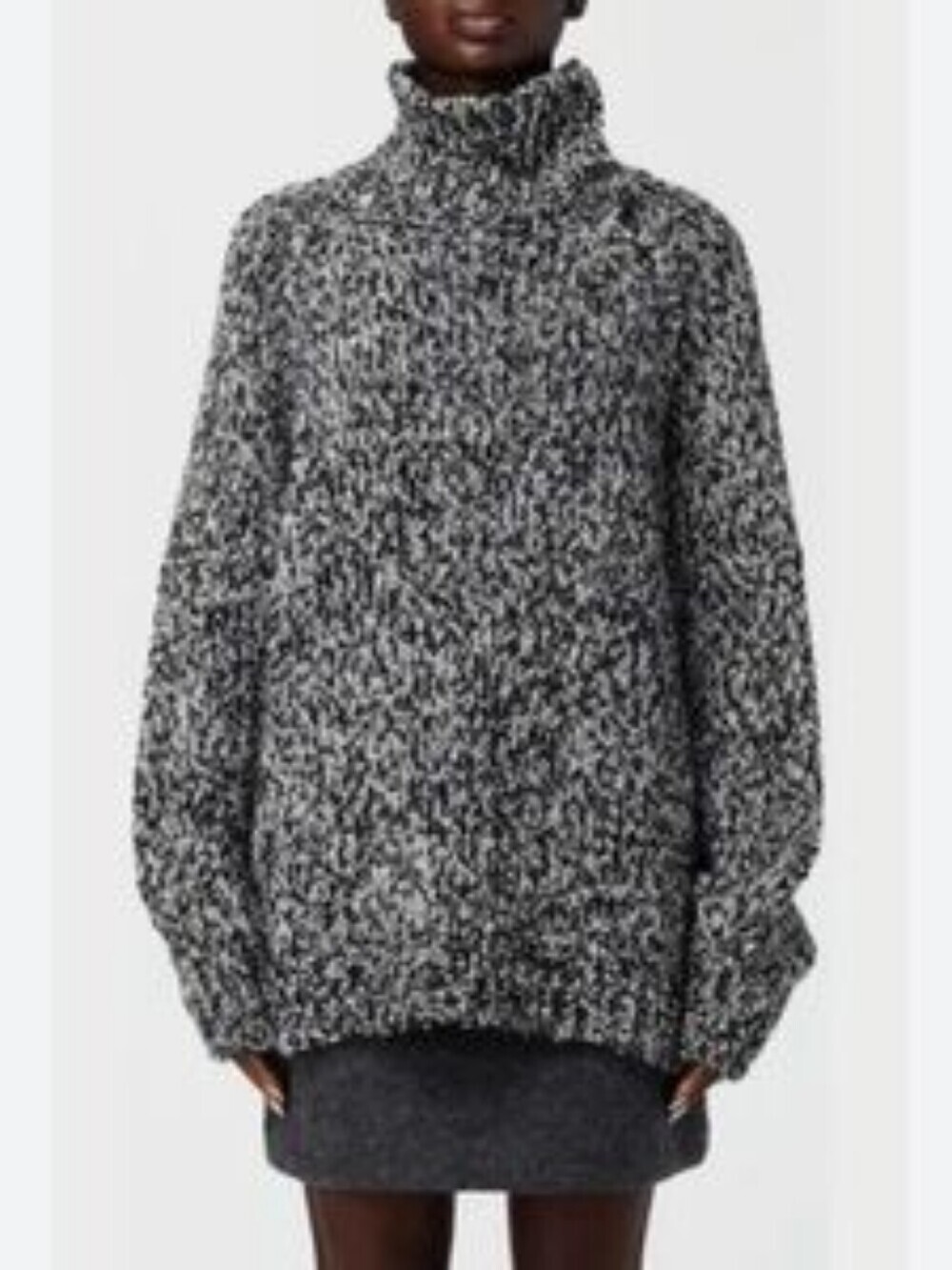 Abercrombie & Fitch Chunky Marled Balloon Sleeve Turtleneck Sweater Size L